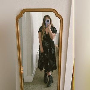 Women’s black dress, nursing friendly.